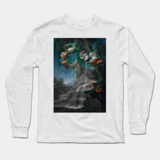 An Outdoor Scene With A Spring Flowing Into A Pool by Miguel Parra Abril Long Sleeve T-Shirt